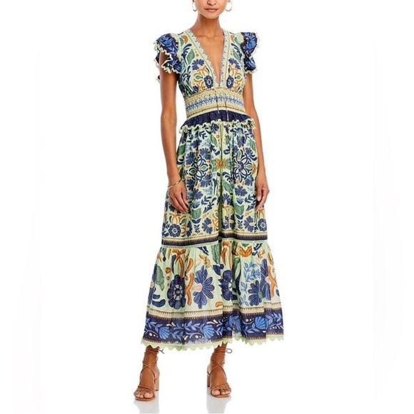 FARM Rio Ocean Tapestry Midi Dress- SM - Picture 3 of 12